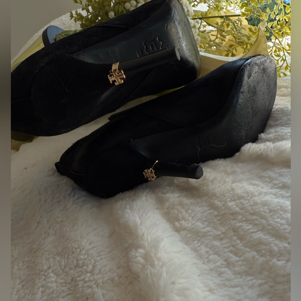 Tory Burch Black Suede Booties - Picture 3 of 11